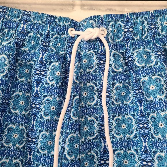 Nicole Miller New York Swim Trunks Men SZ S Liner Blue Graphic Print NWT $50 - Picture 3 of 10